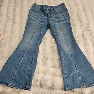 Women's Flared Blue Jeans